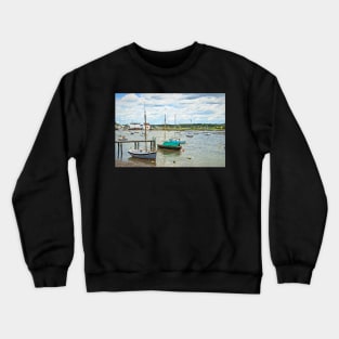 Moored Boats At Woodbridge Crewneck Sweatshirt